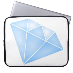 Shiny Blue Diamond Carat Laptop Sleeve