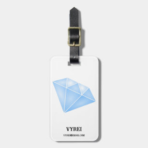 Shiny Blue Diamond Carat Luggage Tag
