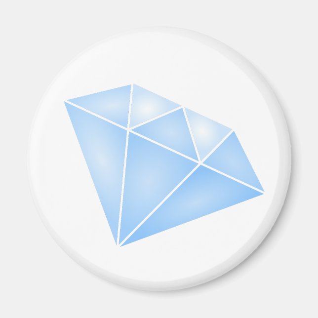 Shiny Blue Diamond Carat Magnet (Front)