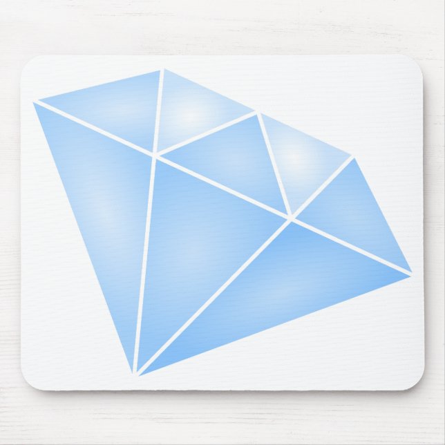 Shiny Blue Diamond Carat Mouse Mat (Front)