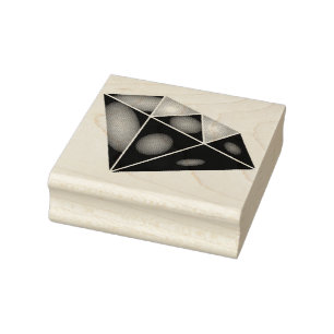 Shiny Blue Diamond Carat Rubber Stamp