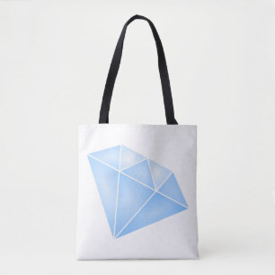 Shiny Blue Diamond Carat Tote Bag