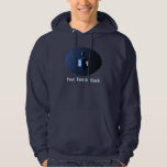 Shiny Blue Dreidel Hoodie<br><div class="desc">A modernistic, metallic blue dreidel against a dark, night-like background. Two of the Hebrew letters found on a dreidel, nun and shin, glow brightly. Add your own text.</div>