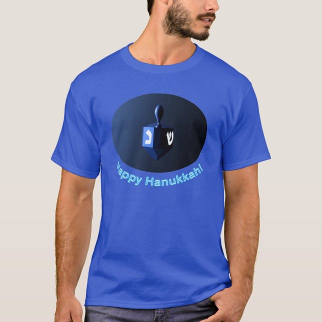 Shiny Blue Dreidel T-Shirt (Front)