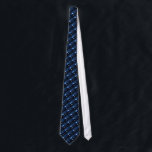 Shiny Blue Dreidel Tie<br><div class="desc">A modernistic,  metallic blue dreidel against a dark,  night-like background.  Two of the Hebrew letters found on a dreidel,  nun and shin,  glow brightly.</div>
