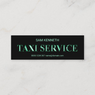 Shiny Blue Metal Signage Taxi Driver Mini Business Card