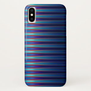 Shiny blue striped pattern iPhone x case
