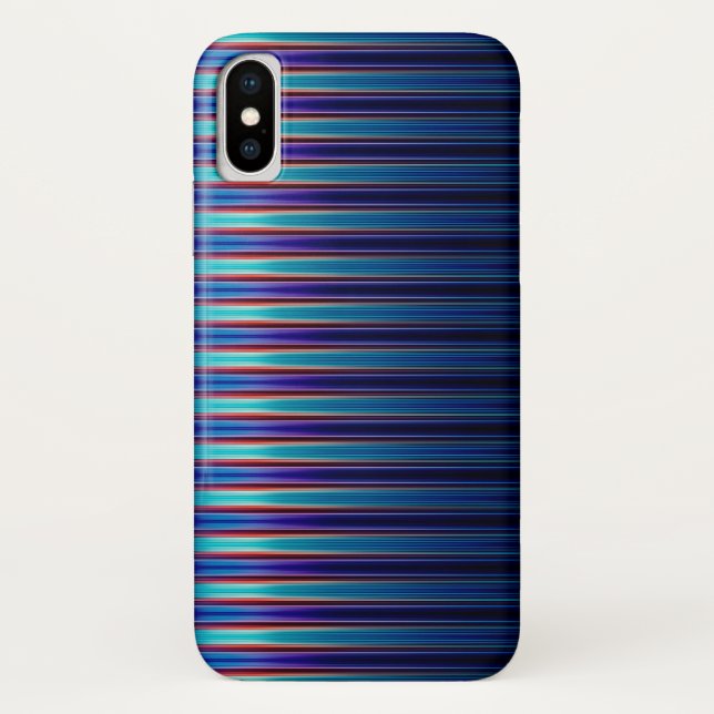 Shiny blue striped pattern Case-Mate iPhone case (Back)