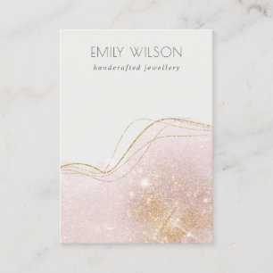 Shiny Blush Gold Glitter Blank Jewellery Display Business Card