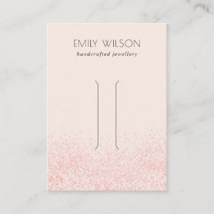 Shiny Blush Pink Glitter Texture Hair Clip Display Business Card