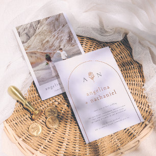 Shiny Boho Minimalist Rose Arch & Photo Wedding