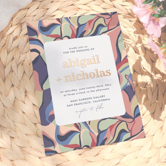 Shiny Bold Colourful Abstract Floral Retro Wedding (Creator Uploaded)