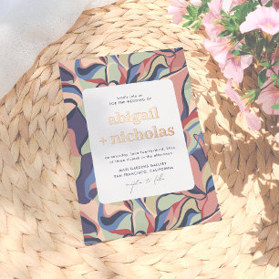 Shiny Bold Colourful Abstract Floral Retro Wedding