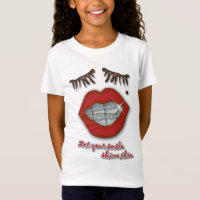 Shiny Braces, Red Lips, Mole, and Thick Eyelashes