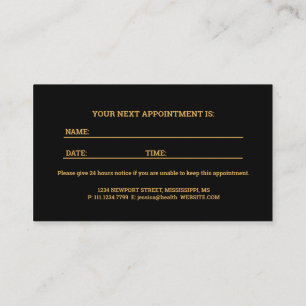 Shiny Bronze Flower Monstera Leaves on black  Appointment Card