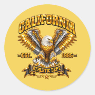 Shiny California Athletic Dept 1985 Round Sticker