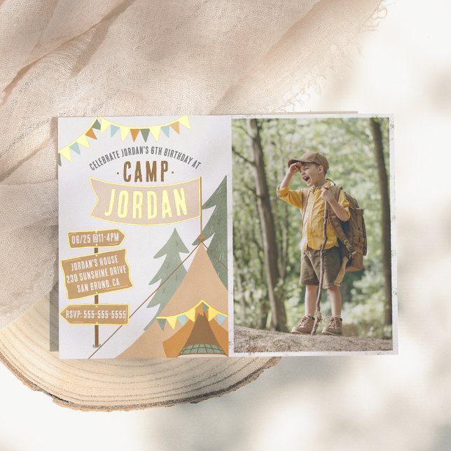Shiny Camping Outdoor Boy Photo Birthday Party (Creator Uploaded)