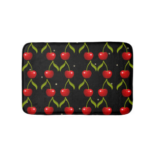 Shiny Cherries Pattern Bath Mat