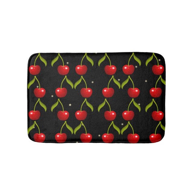 Shiny Cherries Pattern Bath Mat (Front)