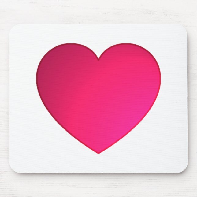 Shiny Cherry Red Heart Mouse Mat (Front)