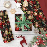Shiny Christmas Baubles 2 Wrapping Paper<br><div class="desc">The overall appearance of the wrapping paper exudes a timeless charm and a sense of grandeur. When the light catches the shiny vintage ornaments and beads, they gleam and twinkle, as if whispering tales of past Christmases and the joy they brought to families around the world. This wrapping paper will...</div>