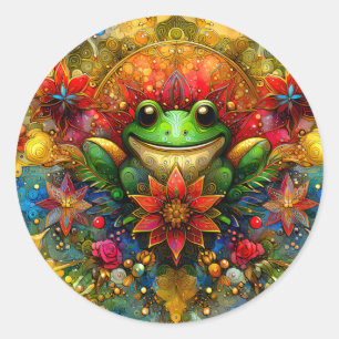 ~ SHINY Christmas FROG ~  Classic Round Sticker