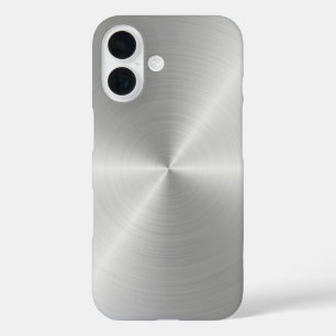 Shiny Circular Polished Metal Texture iPhone 16 Case
