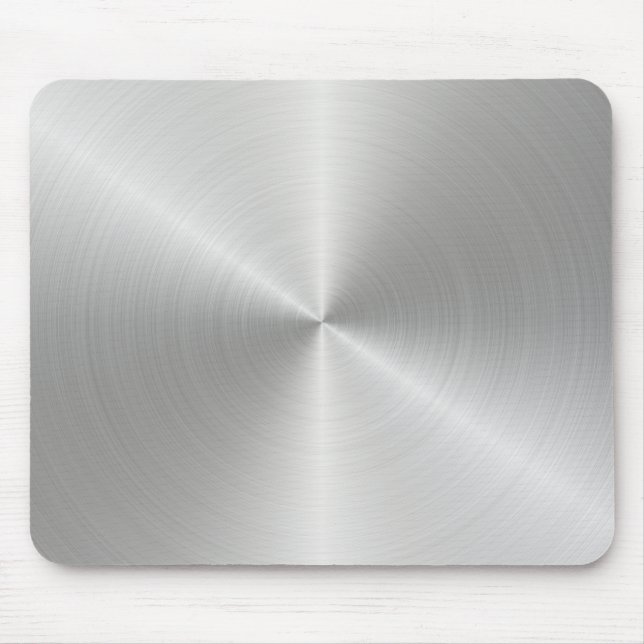 Shiny Circular Polished Metal Texture Mouse Mat (Front)