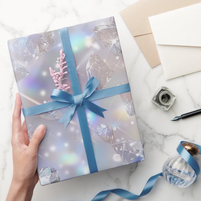 Shiny Clear Diamonds  Wrapping Paper (Gifting)