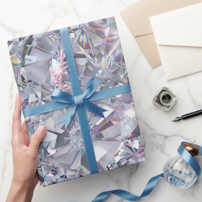 Shiny Clear Diamonds  Wrapping Paper (Gifting)