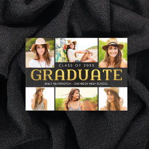 Shiny Collage Graduation Announcement Invitation