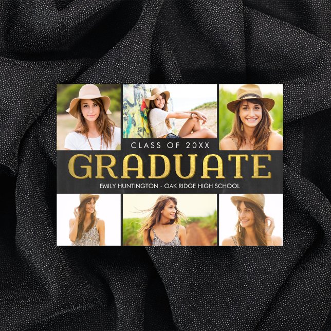 Shiny Collage Graduation Announcement Invitation (Creator Uploaded)