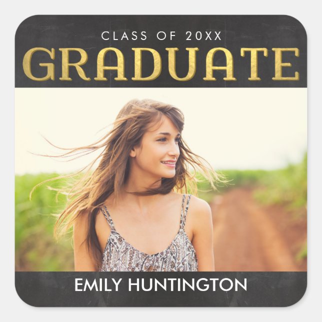 Shiny Collage Graduation Stickers Envelope Seals (Front)