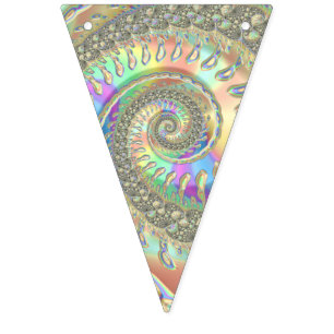 Shiny Colourful Spiral Fractal Digital Abstract Ar Bunting