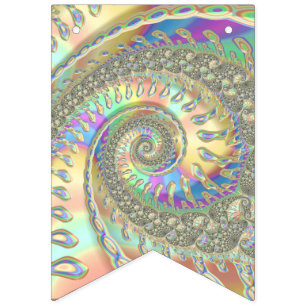 Shiny Colourful Spiral Fractal Digital Abstract Ar Bunting