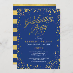 Shiny Confetti EDITABLE COLOR Graduation Party Invitation