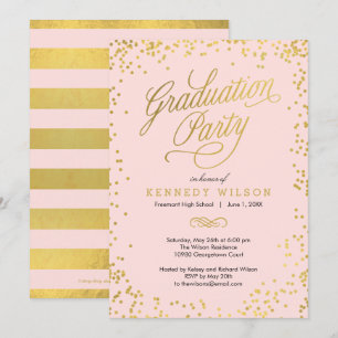 Shiny Confetti EDITABLE COLOR Graduation Party Invitation