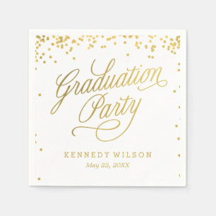 Shiny Confetti Editable Colour Graduation Napkins