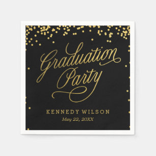 Shiny Confetti Editable Colour Graduation Napkins