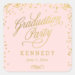 Shiny Confetti Editable Colour Graduation Stickers