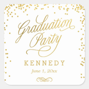 Shiny Confetti Editable Colour Graduation Stickers
