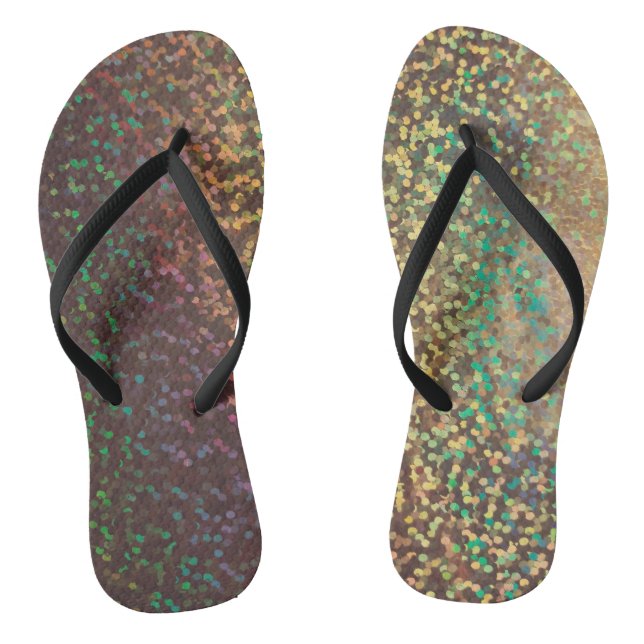 Shiny, confetti flip flops (Footbed)