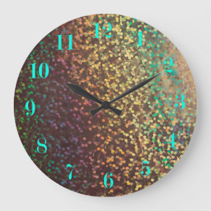 Shiny, confetti large clock