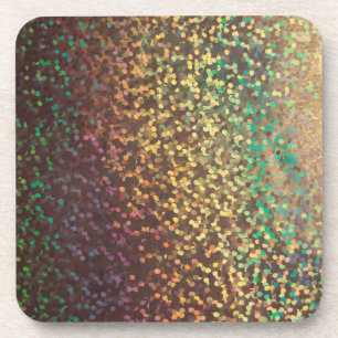 Shiny, confetti , multicolored coaster