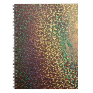 Shiny, confetti  , multicolored  , gold, silver, c notebook