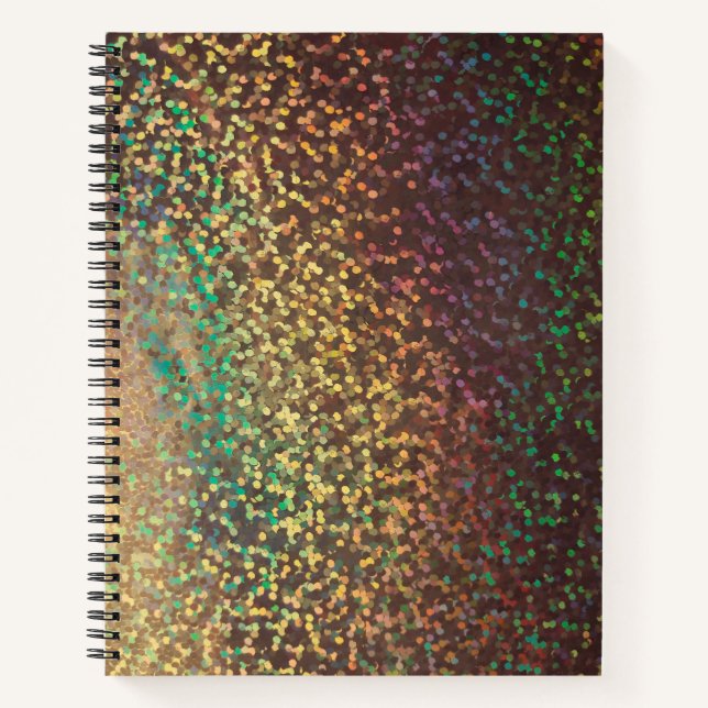 Shiny, confetti  , multicolored notebook (Front)