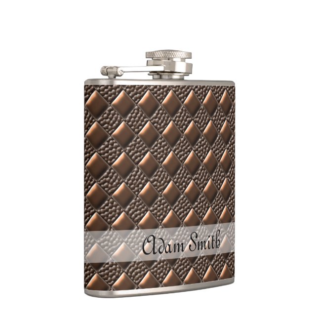 Shiny Copper Hip Flask (Right)