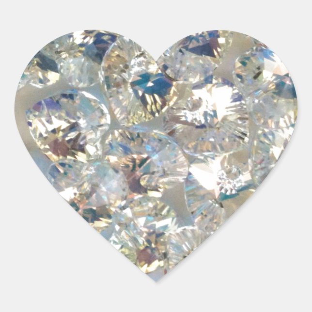 Shiny Crystals Heart Stickers (Front)