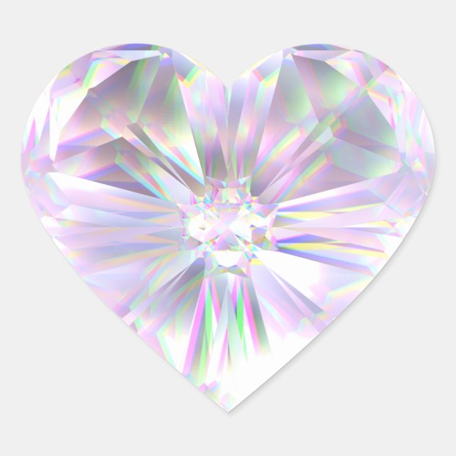 Shiny diamond heart sticker (Front)