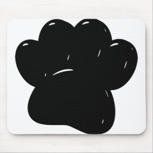 Shiny Dog Paw Print Drawing Mouse Mat